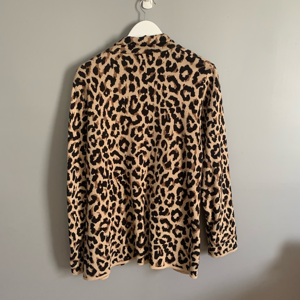 J. Crew Leopard-Print Sweater Blazer - Picture 2 of 3